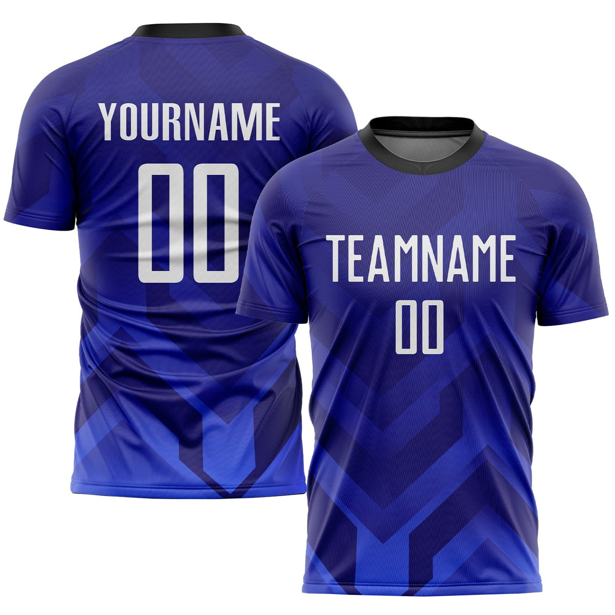 Custom Soccer Jersey - Dark Purple White Royal-Navy Sublimation Uniform