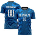Custom Soccer Jersey - Light Blue White-Black Sublimation Uniform - Style Soccer0088