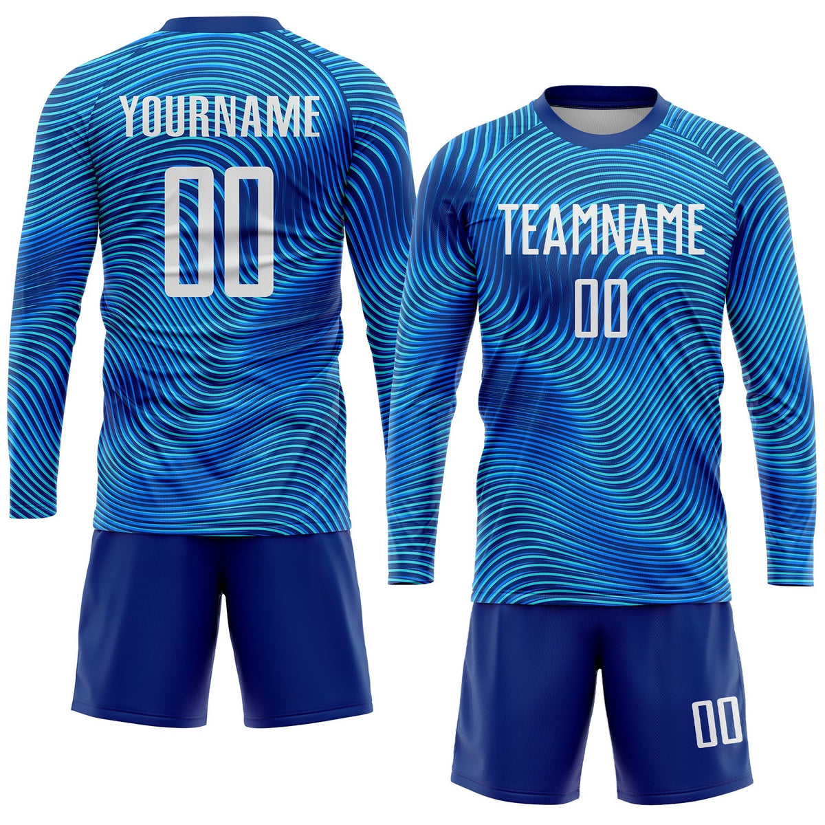 Custom Soccer Jersey - Light Blue White-Royal Sublimation Uniform