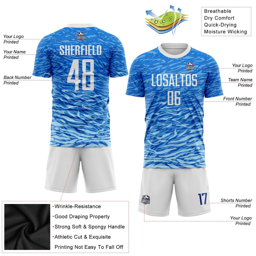 Custom Soccer Jersey - Royal White Sublimation Uniform - Style Soccer0105