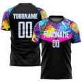 Custom Soccer Jersey - Black White-Light Blue Sublimation Uniform - Style Soccer0119