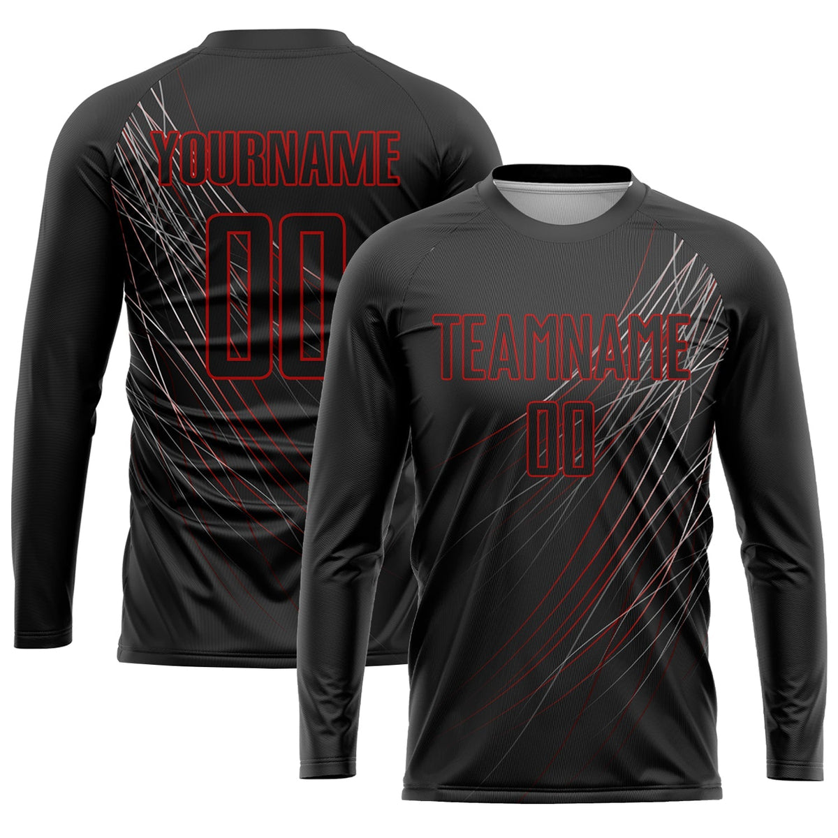 Custom Soccer Jersey - Black Black-Red Sublimation Uniform