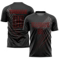 Custom Soccer Jersey - Black Black-Red Sublimation Uniform