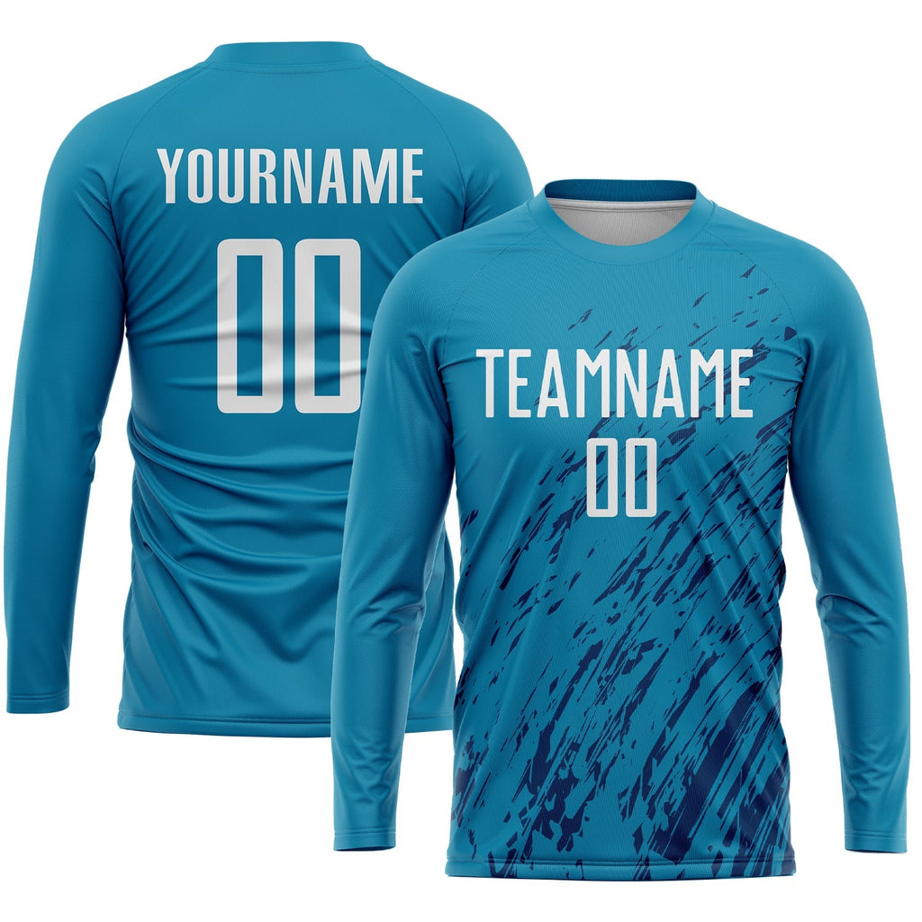 Custom Soccer Jersey - Panther Blue White-Black Sublimation Uniform
