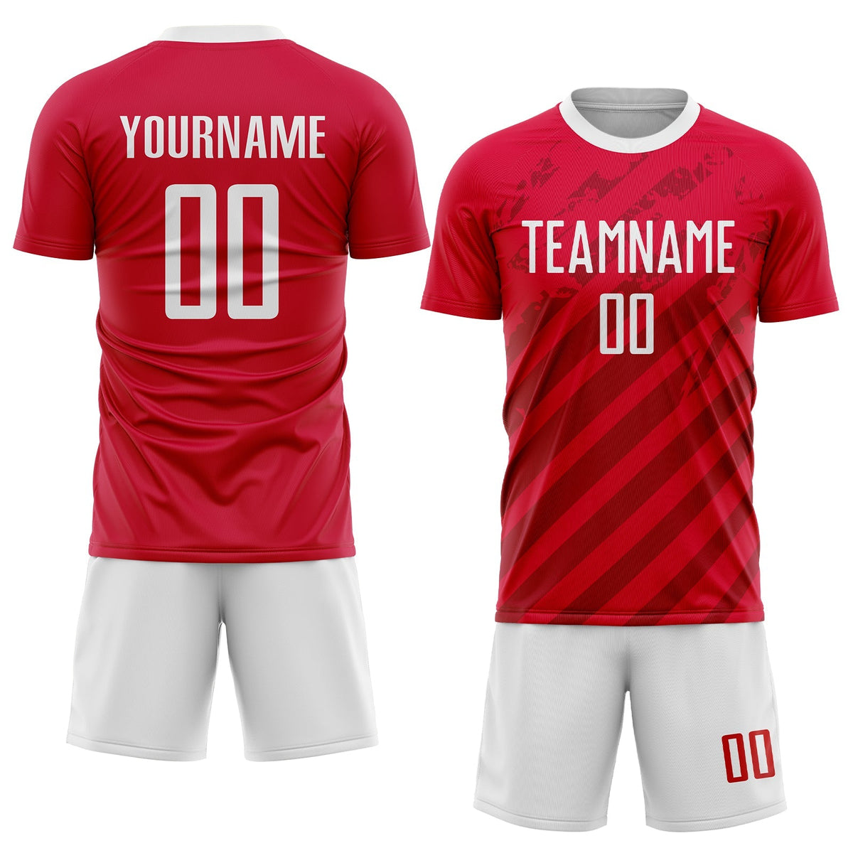 Custom Soccer Jersey - Red White Sublimation Uniform - Style Soccer0135