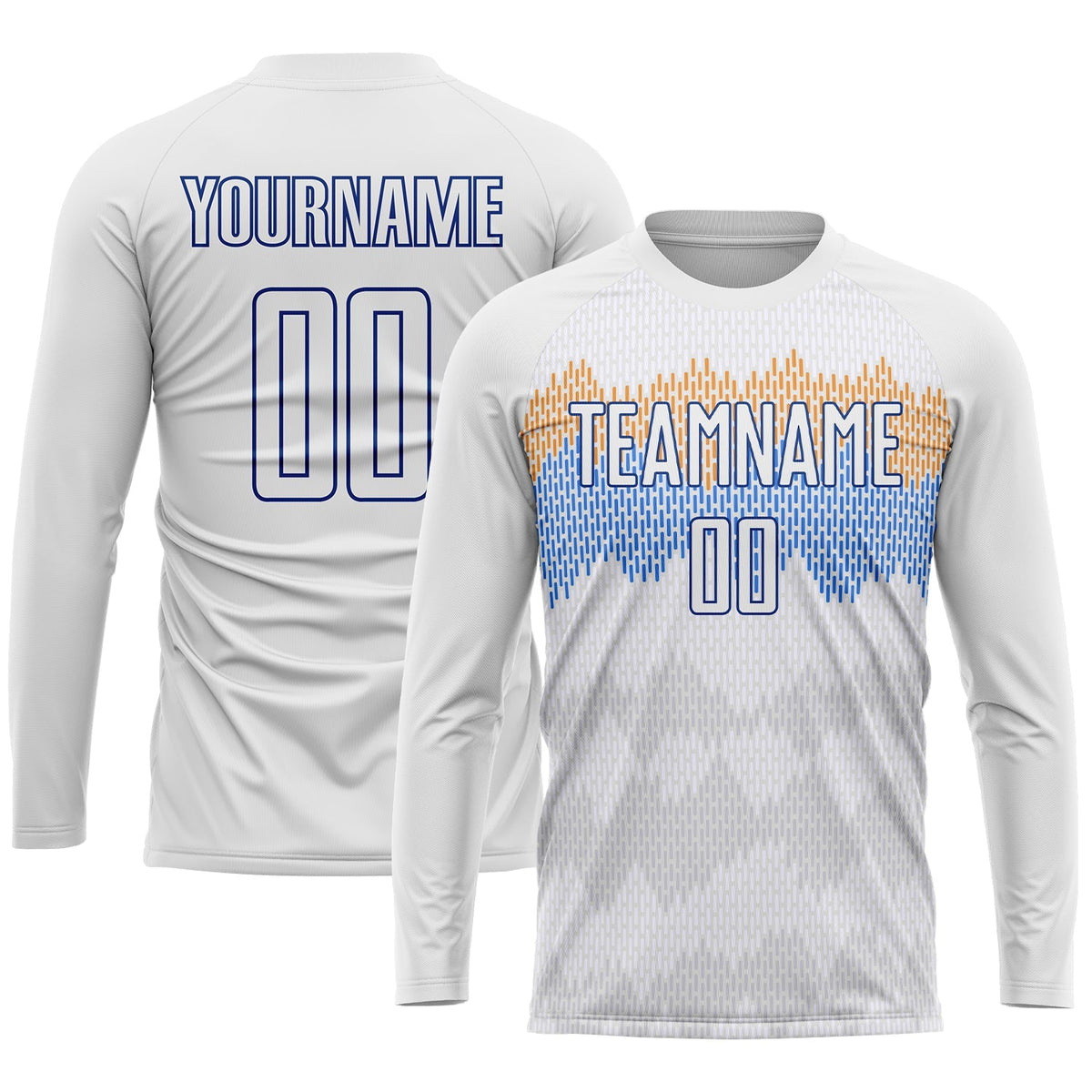 Custom Soccer Jersey - White Royal Sublimation Uniform - Style Soccer0136
