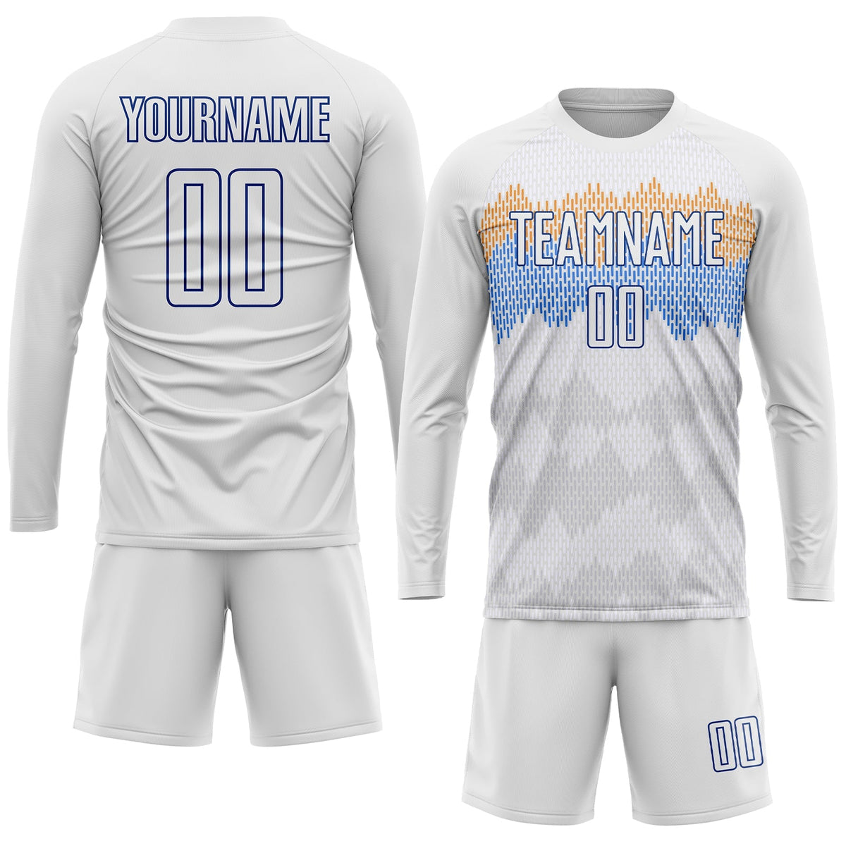 Custom Soccer Jersey - White Royal Sublimation Uniform - Style Soccer0136