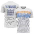 Custom Soccer Jersey - White Royal Sublimation Uniform - Style Soccer0136