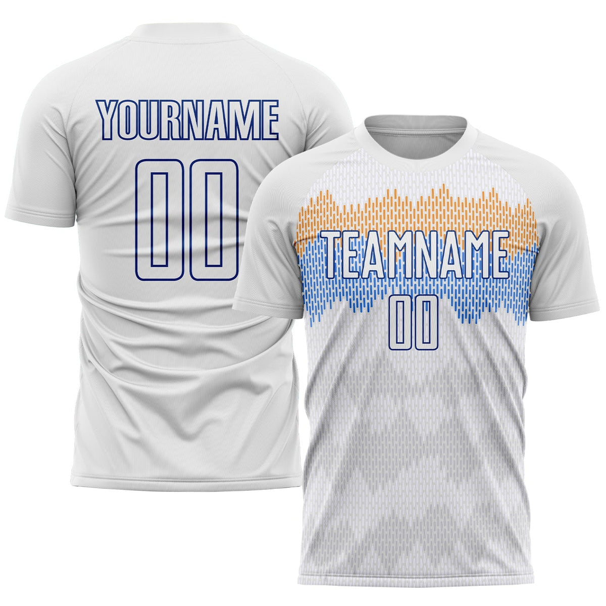 Custom Soccer Jersey - White Royal Sublimation Uniform - Style Soccer0136