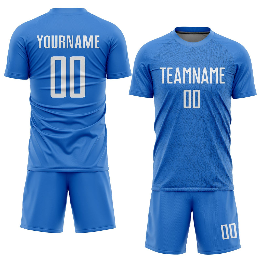 Custom Soccer Jersey - Light Blue White Sublimation Uniform - Style Soccer0137