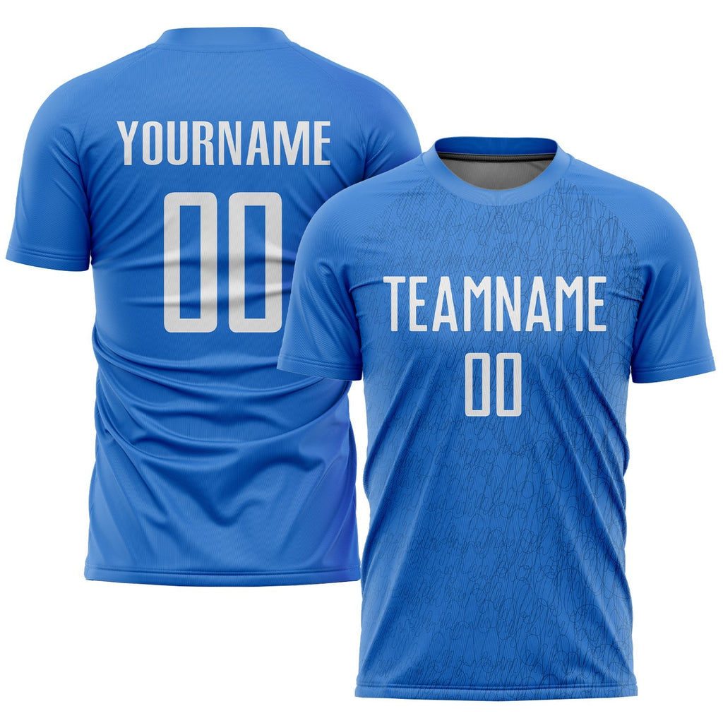Custom Soccer Jersey - Light Blue White Sublimation Uniform - Style Soccer0137