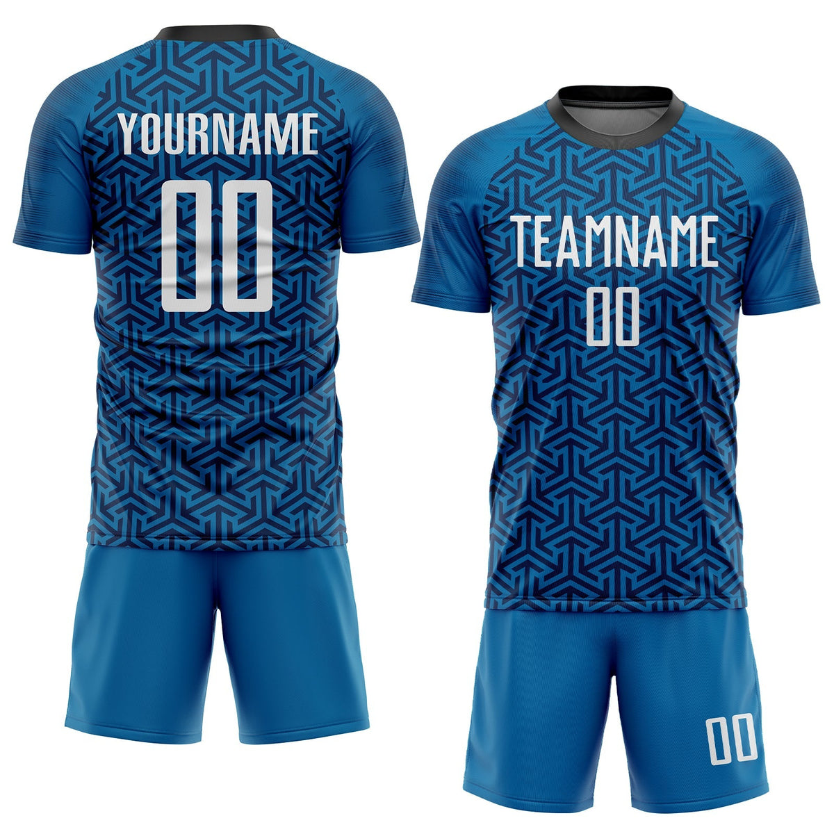 Custom Soccer Jersey - Blue White-Black Sublimation Uniform