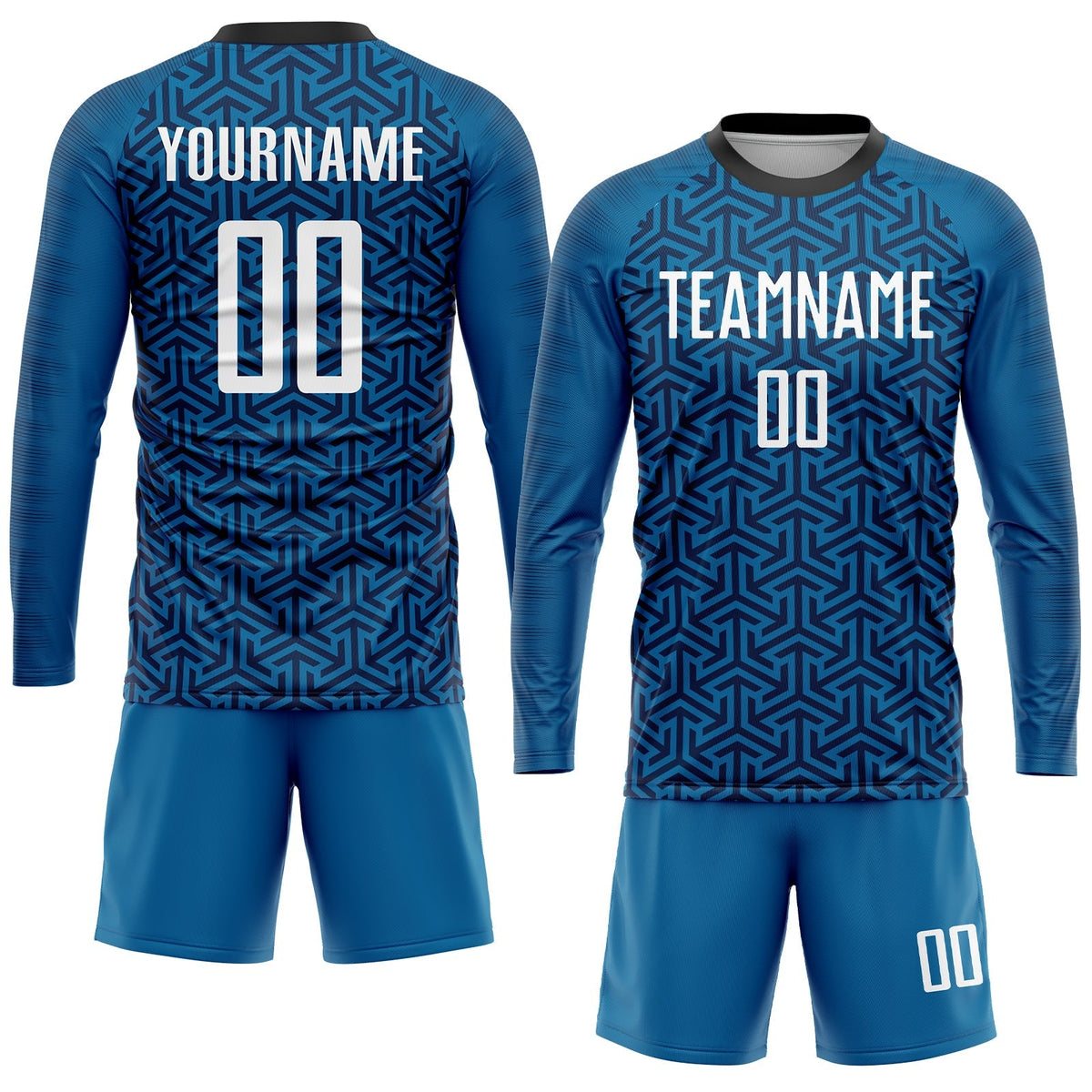 Custom Soccer Jersey - Blue White-Black Sublimation Uniform