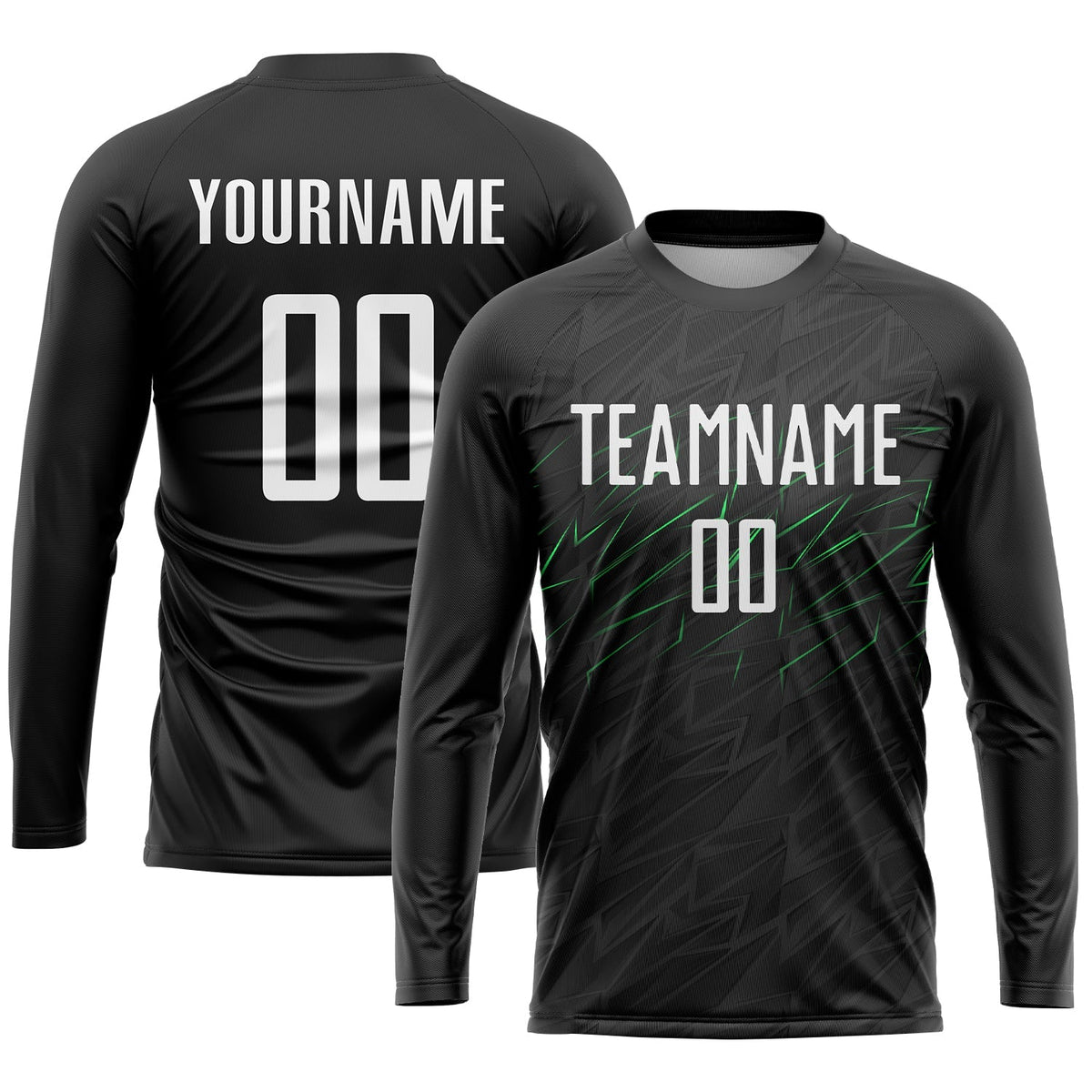 Custom Soccer Jersey - Black White-Neon Green Sublimation Uniform