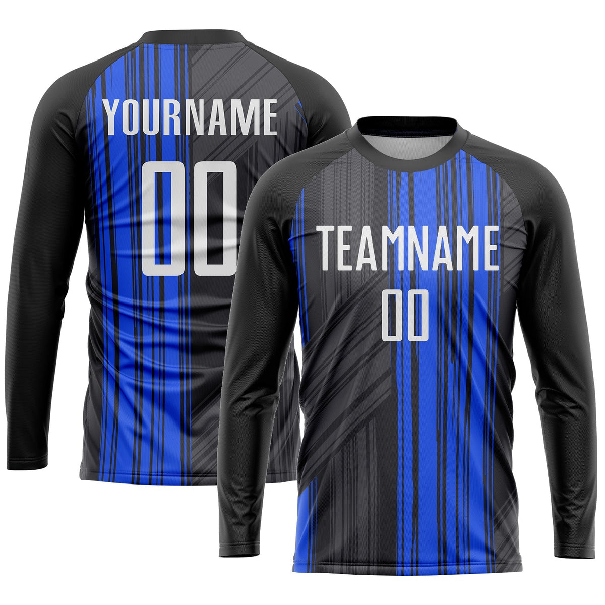 Custom Soccer Jersey - Black White-Royal Sublimation Uniform - Style Soccer0157