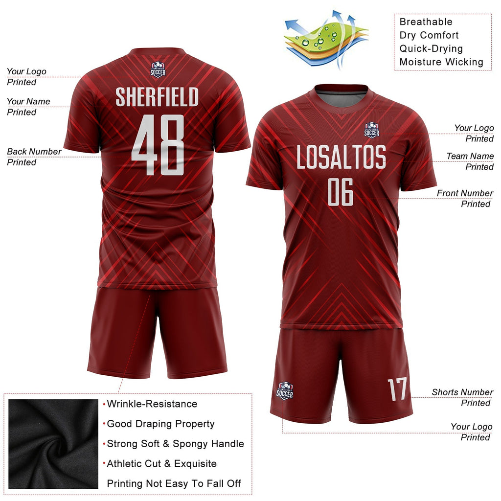 Custom Soccer Jersey - Red White Sublimation Uniform - Style Soccer0160