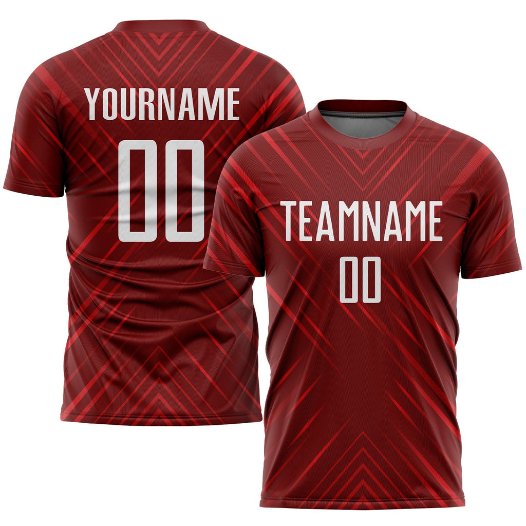 Custom Soccer Jersey - Red White Sublimation Uniform - Style Soccer0160
