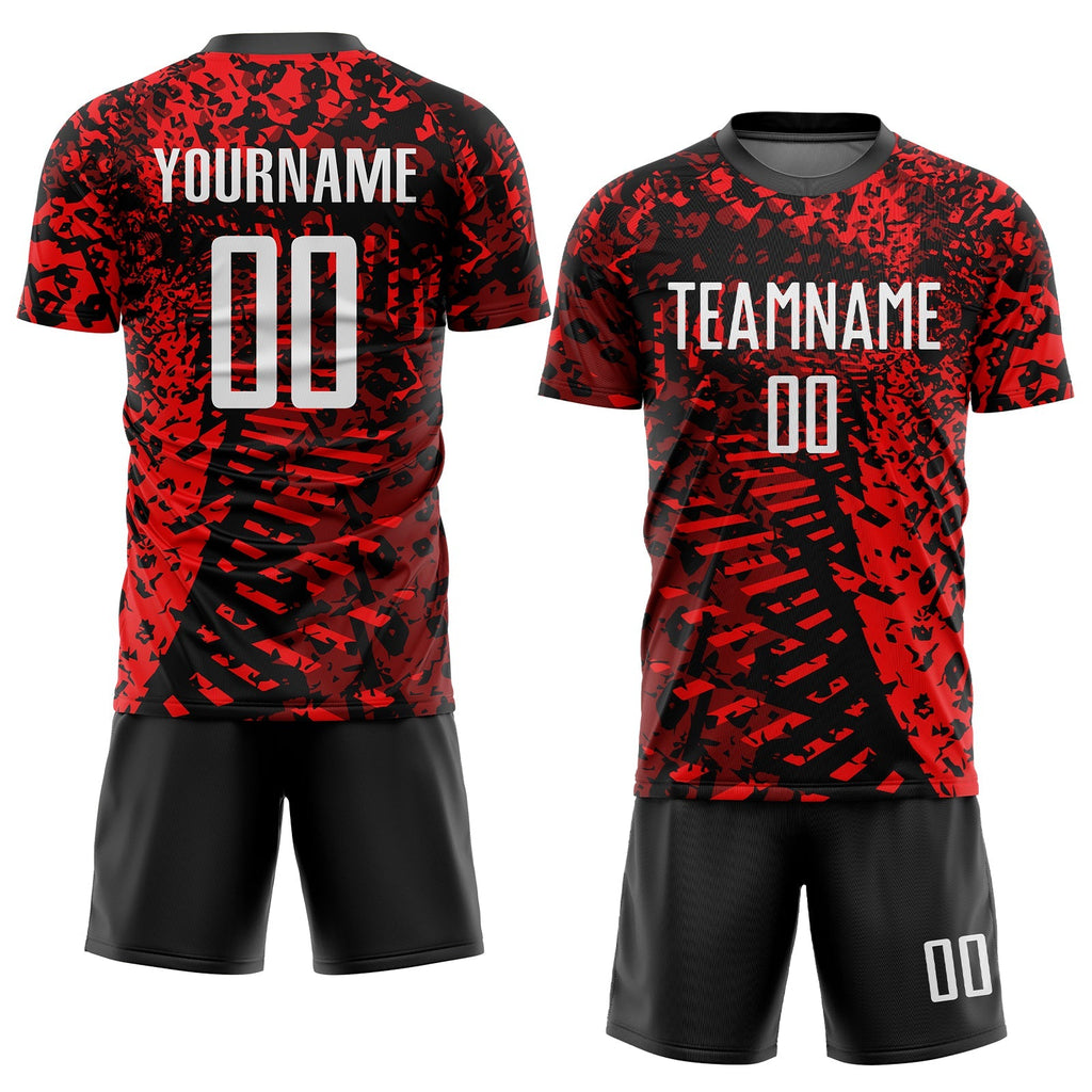Custom Soccer Jersey - Red Black-White Sublimation Uniform - Style Soccer0169