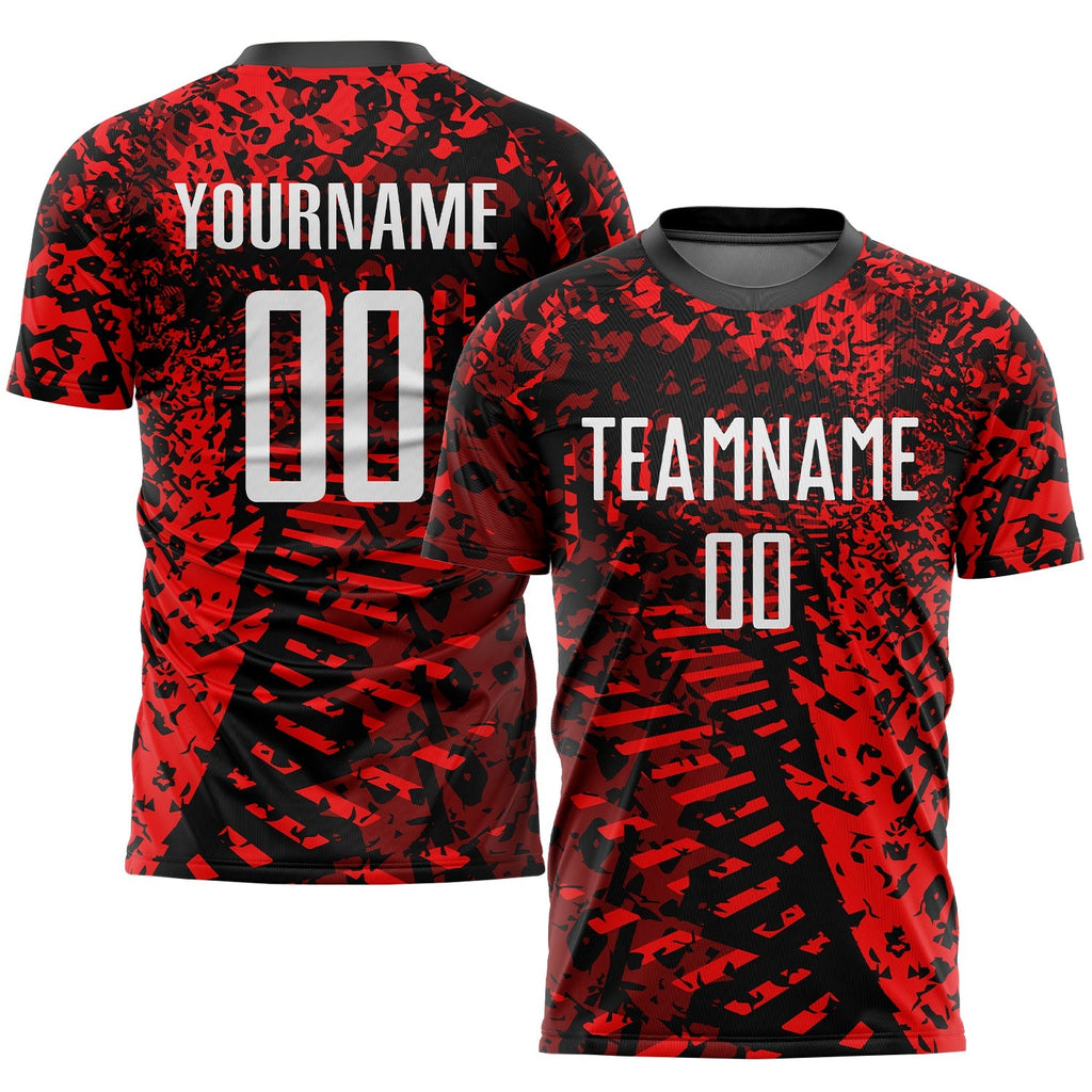 Custom Soccer Jersey - Red Black-White Sublimation Uniform - Style Soccer0169