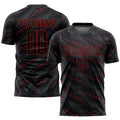 Custom Soccer Jersey - Black Red Sublimation Uniform - Style Soccer0224