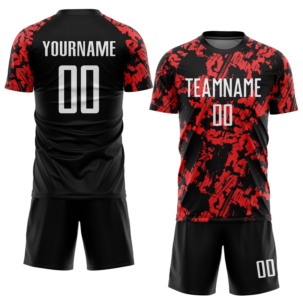 Custom Soccer Jersey - Red White-Black Sublimation Uniform - Style Soccer0245