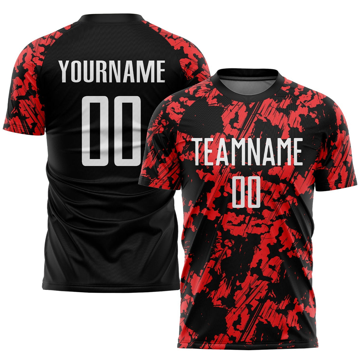 Custom Soccer Jersey - Red White-Black Sublimation Uniform - Style Soccer0245
