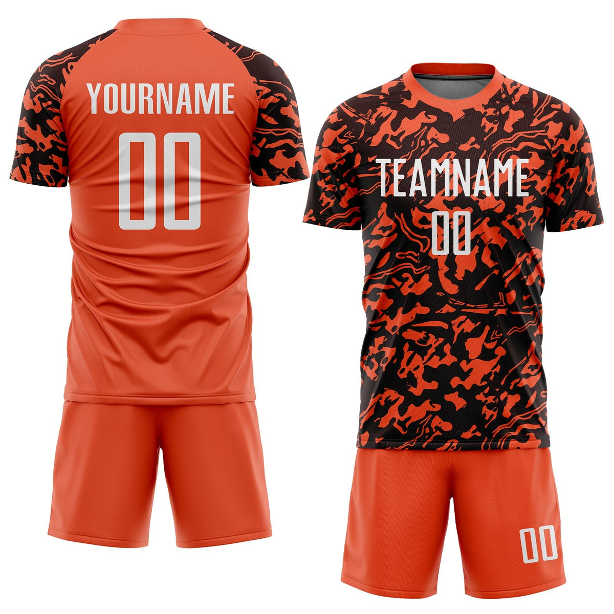 Custom Soccer Jersey - Orange White-Black Sublimation Uniform