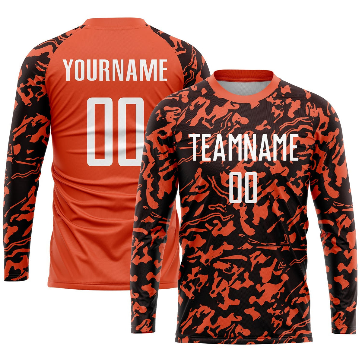 Custom Soccer Jersey - Orange White-Black Sublimation Uniform