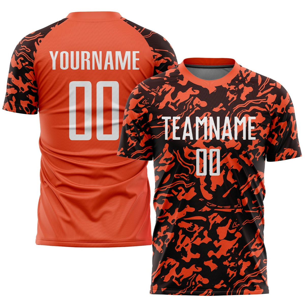 Custom Soccer Jersey - Orange White-Black Sublimation Uniform