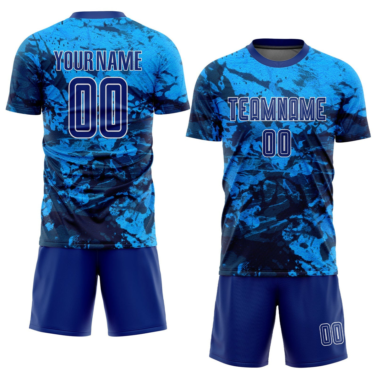 Custom Soccer Jersey - Tie Dye Royal-White Sublimation Uniform - Style Soccer0287
