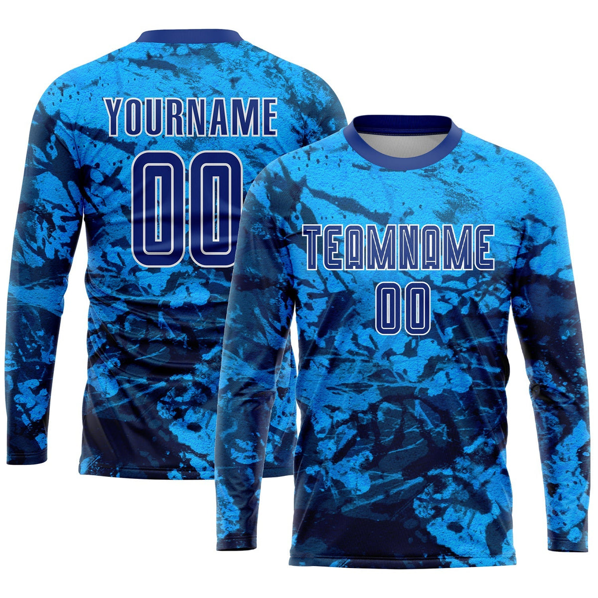 Custom Soccer Jersey - Tie Dye Royal-White Sublimation Uniform - Style Soccer0287