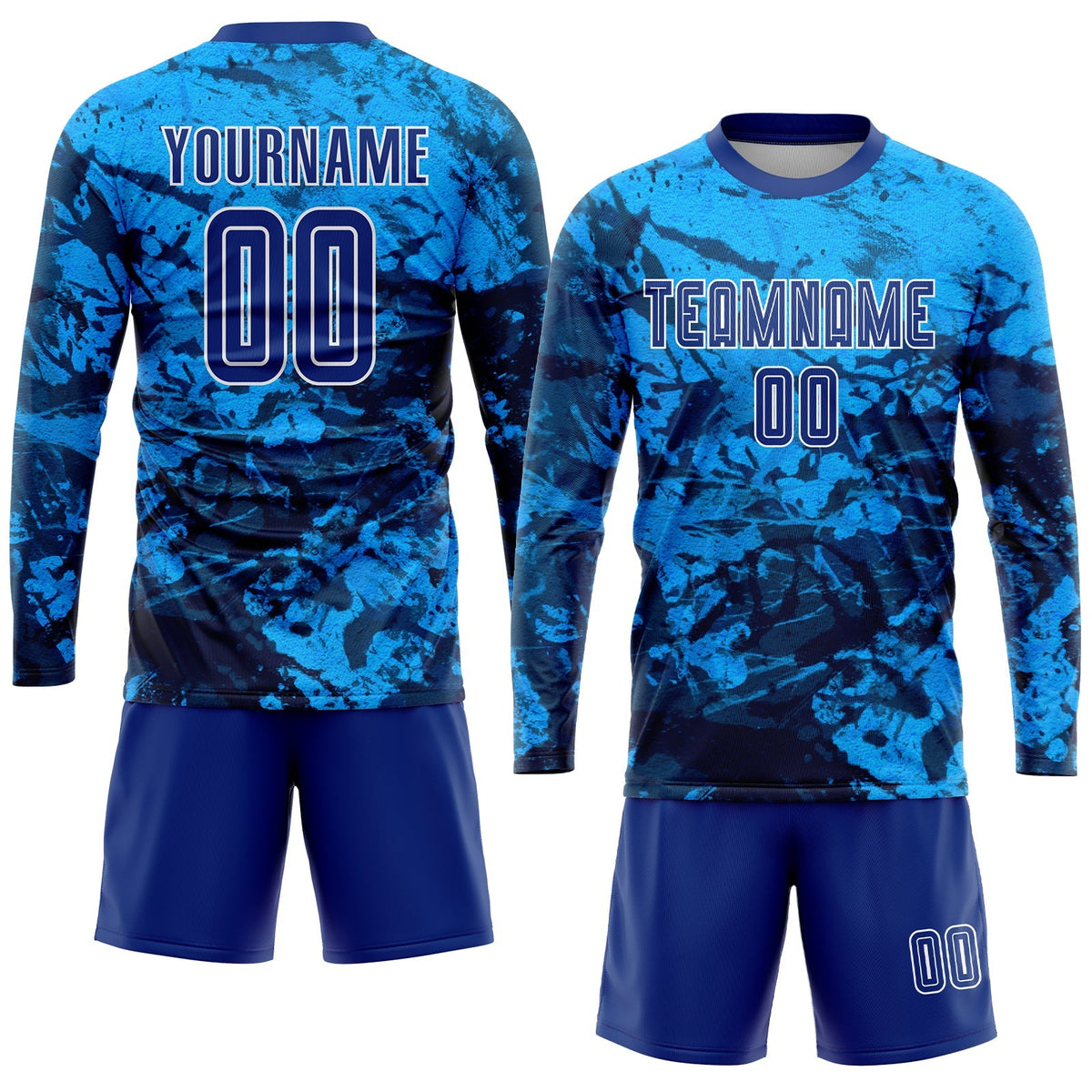 Custom Soccer Jersey - Tie Dye Royal-White Sublimation Uniform - Style Soccer0287