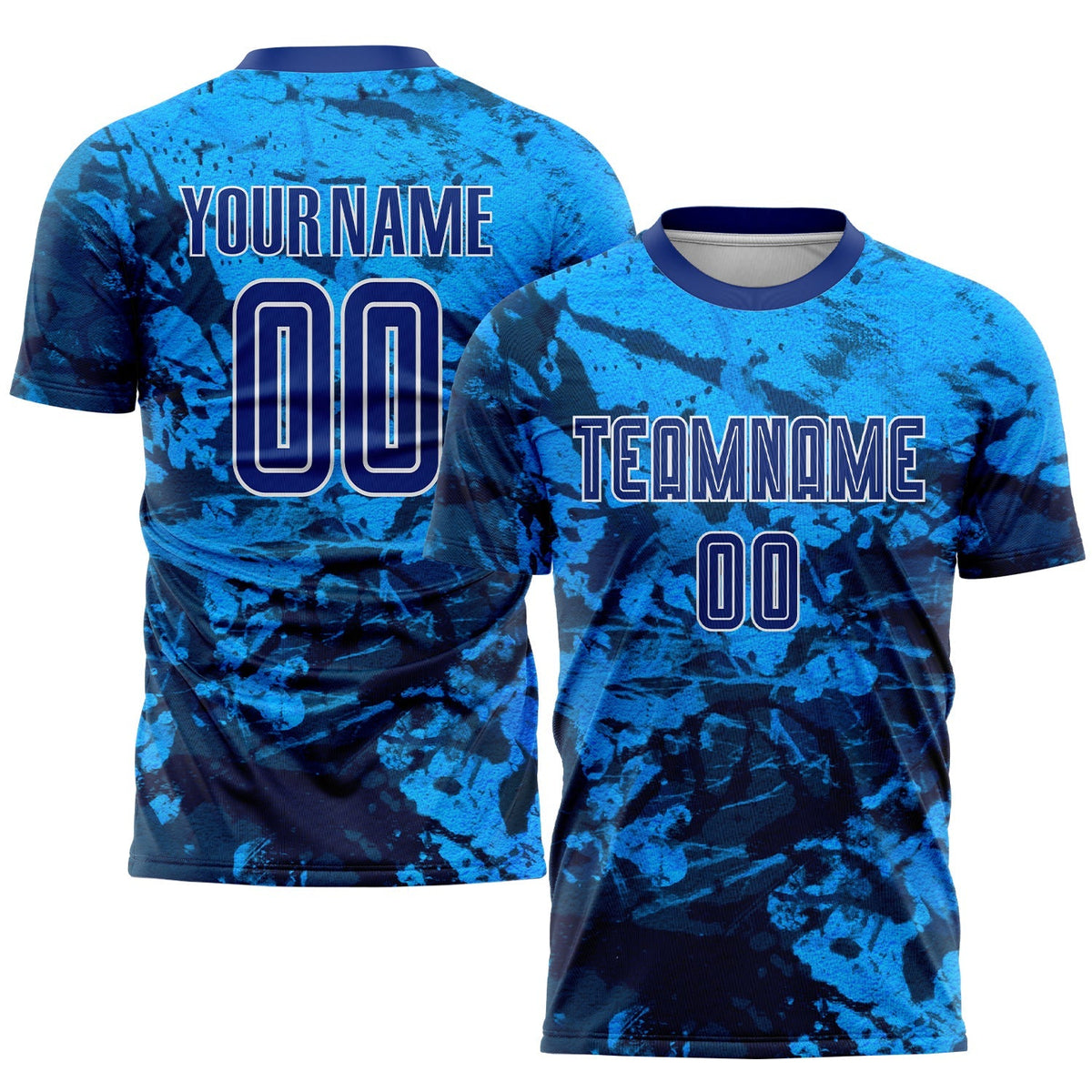 Custom Soccer Jersey - Tie Dye Royal-White Sublimation Uniform - Style Soccer0287