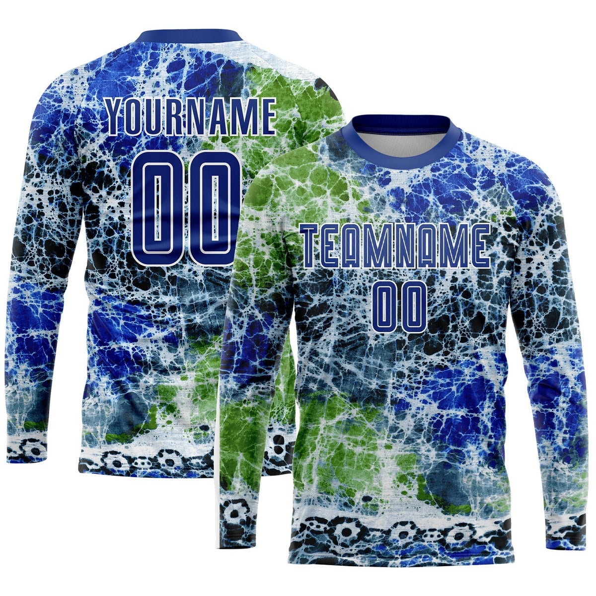 Custom Soccer Jersey - Tie Dye Royal-White Sublimation Uniform - Style Soccer0289