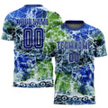 Custom Soccer Jersey - Tie Dye Royal-White Sublimation Uniform - Style Soccer0289
