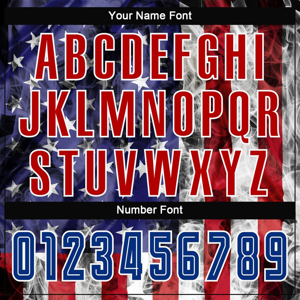 Custom Soccer Jersey - White Royal-Red American Flag Fashion Sublimation Uniform