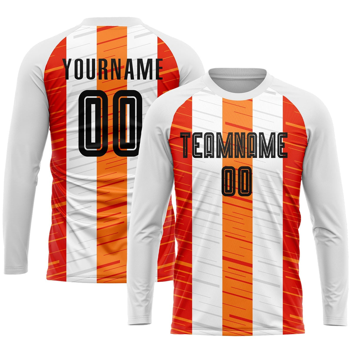Custom Soccer Jersey - White Black-Orange Sublimation Uniform