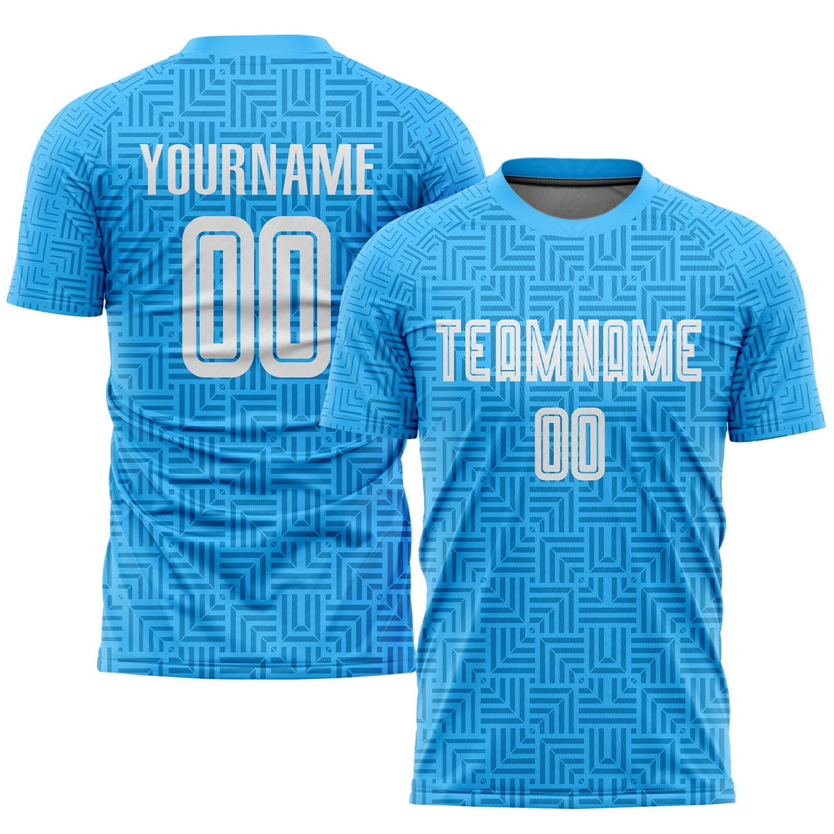 Custom Soccer Jersey - Light Blue White Home Sublimation Uniform