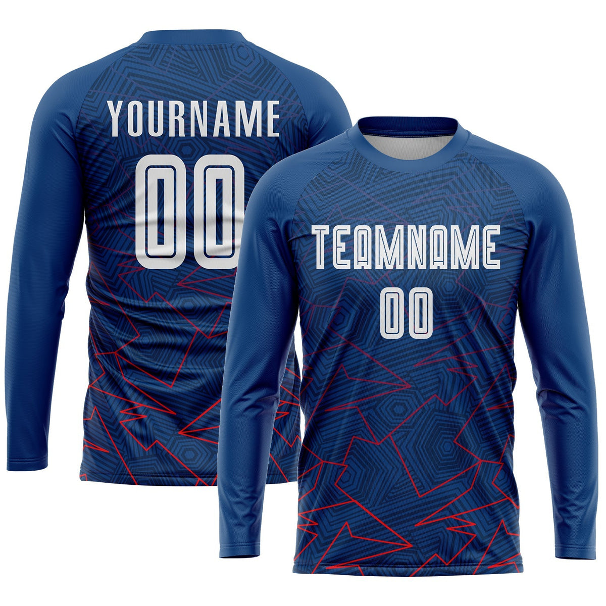 Custom Soccer Jersey - Royal White-Red Away Sublimation Uniform