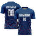 Custom Soccer Jersey - Royal White-Red Away Sublimation Uniform