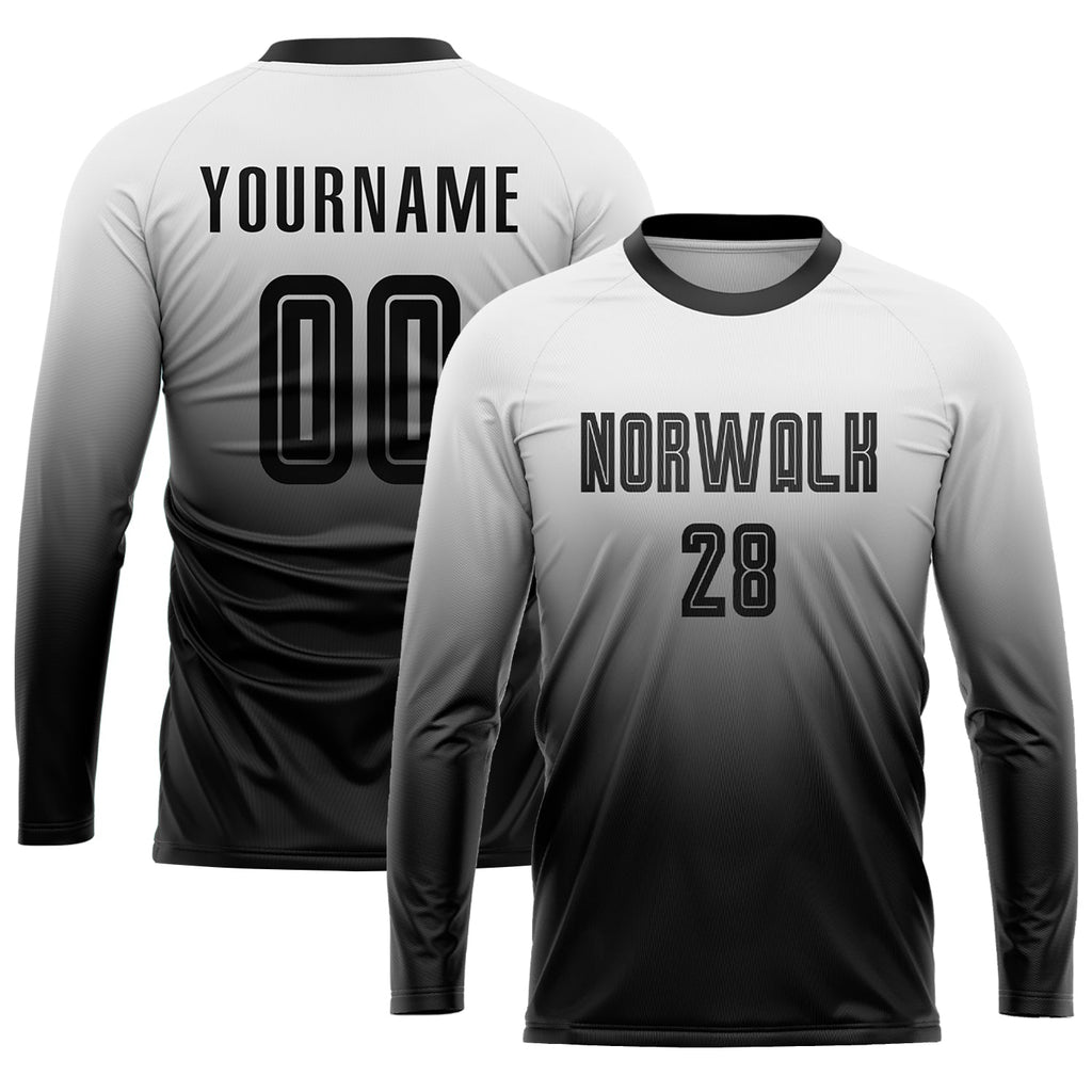 Custom Soccer Jersey - White Black Sublimation Fade Fashion Uniform