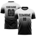 Custom Soccer Jersey - White Black Sublimation Fade Fashion Uniform