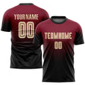 Custom Soccer Jersey - Crimson Cream-Black Sublimation Fade Fashion Uniform
