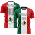Custom Soccer Jersey - Kelly Green White Red-Black Sublimation Mexican Flag Uniform