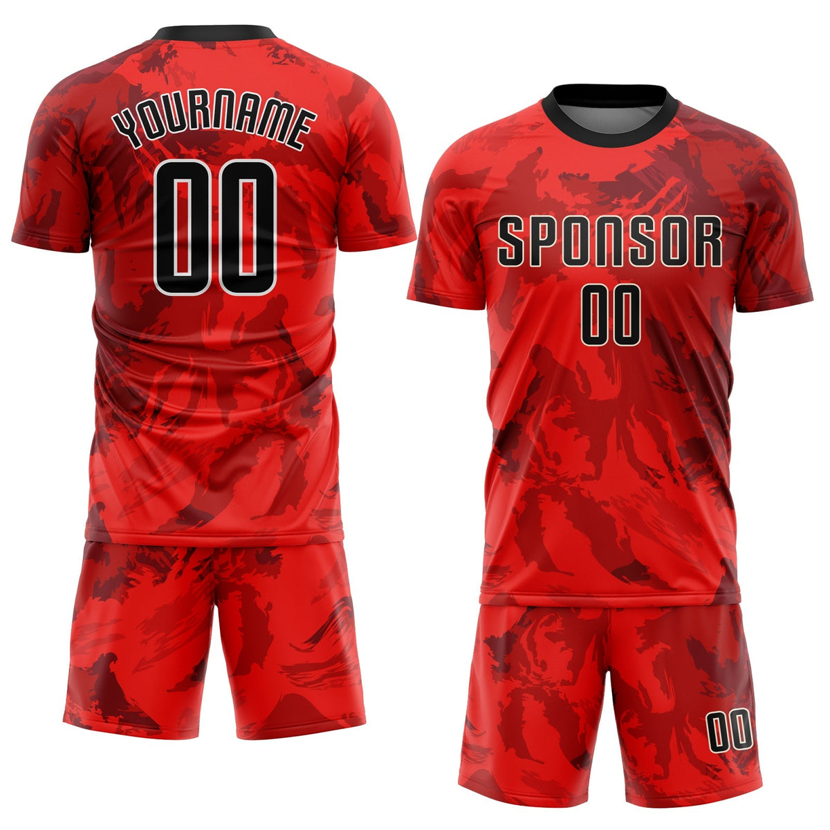 Custom Soccer Jersey - Red Black-White Sublimation Uniform - Style Soccer0467