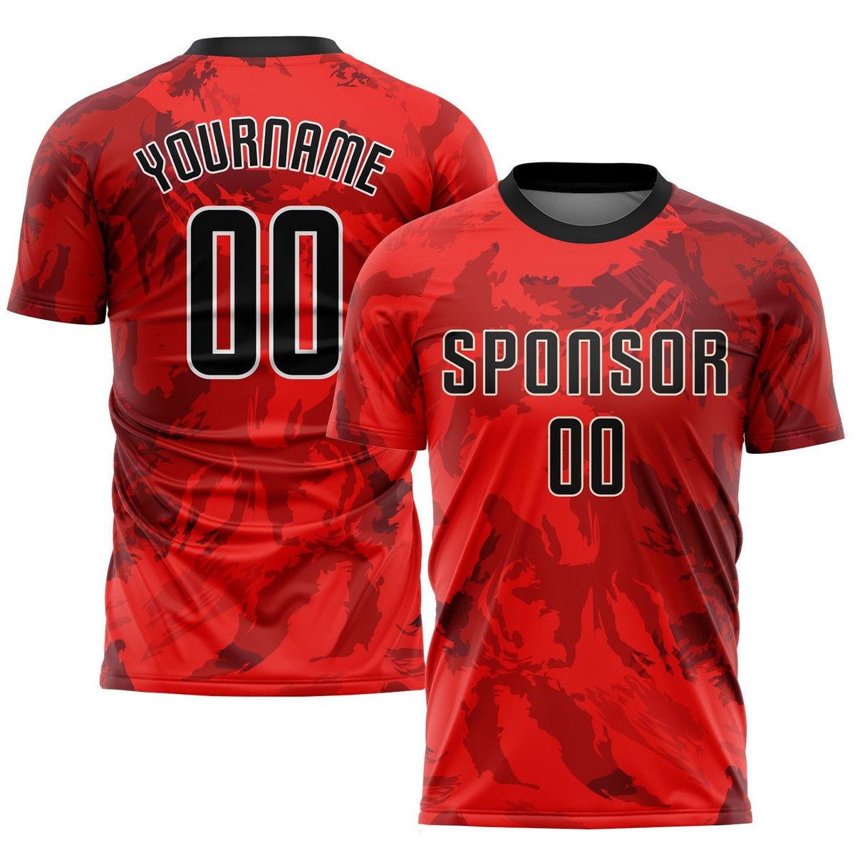 Custom Soccer Jersey - Red Black-White Sublimation Uniform - Style Soccer0467