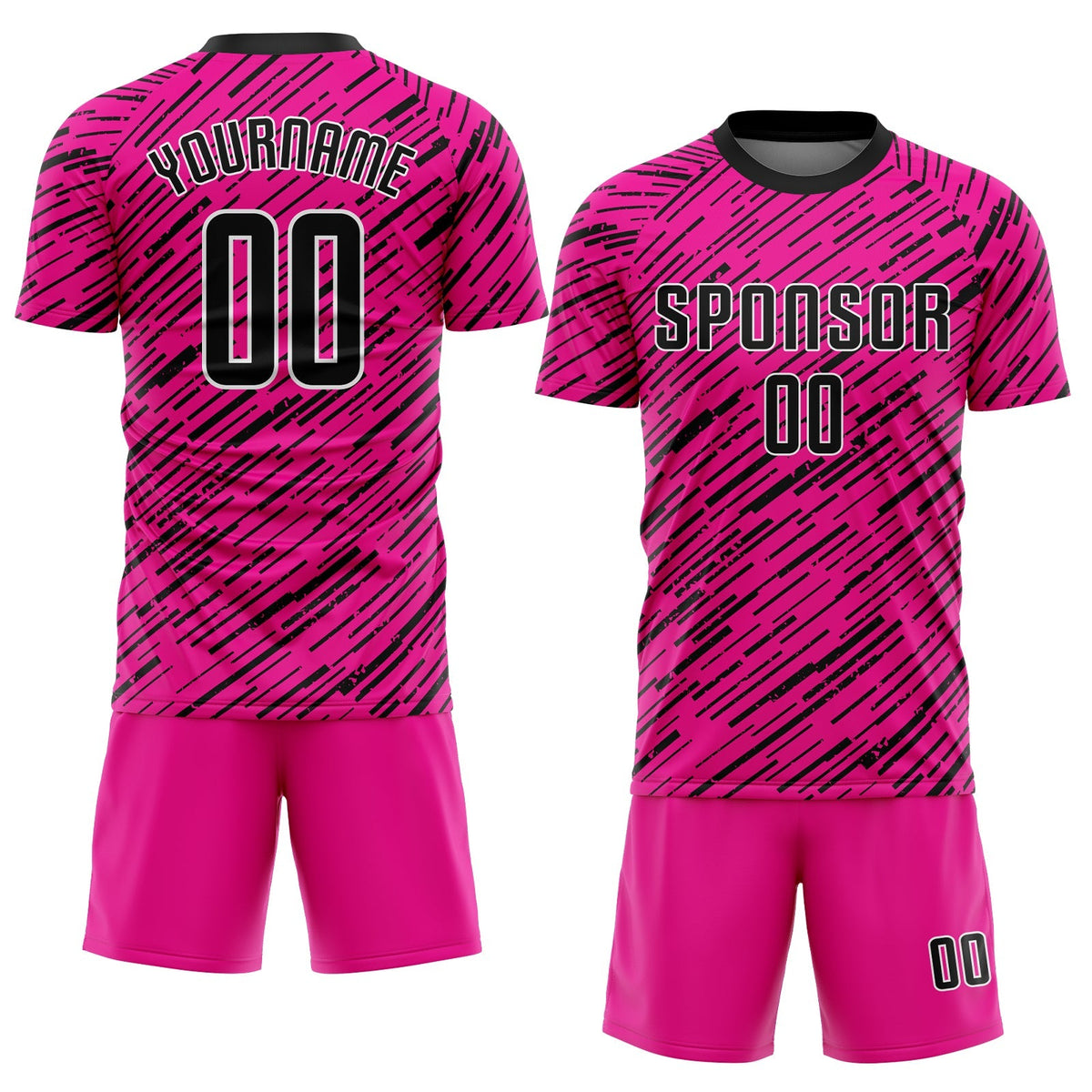Custom Soccer Jersey - Pink Black-White Sublimation Uniform - Style Soccer0468