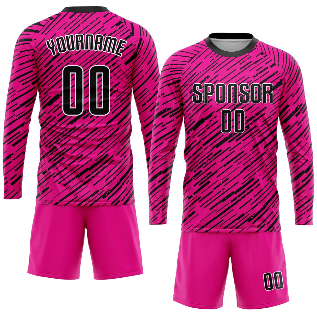 Custom Soccer Jersey - Pink Black-White Sublimation Uniform - Style Soccer0468