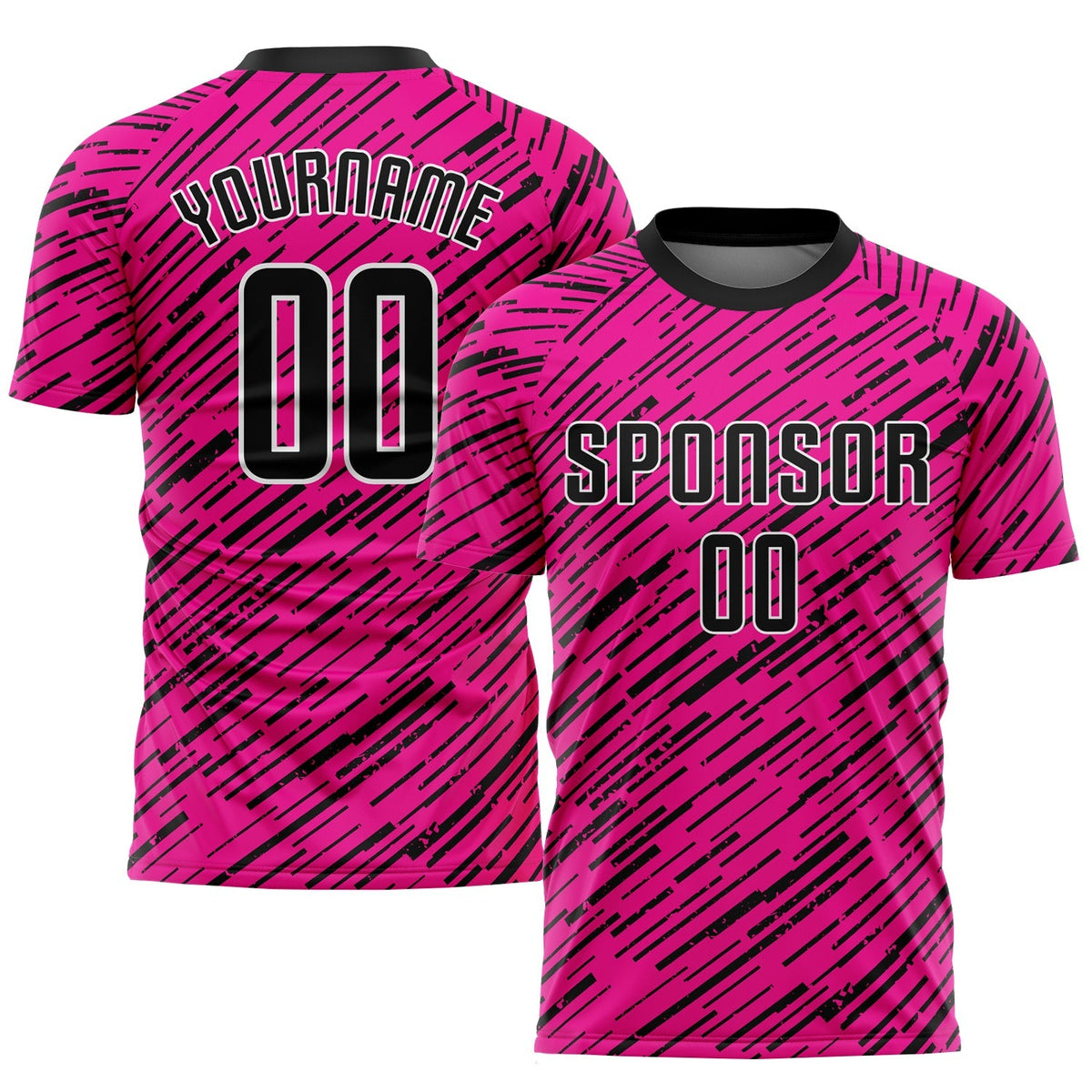 Custom Soccer Jersey - Pink Black-White Sublimation Uniform - Style Soccer0468