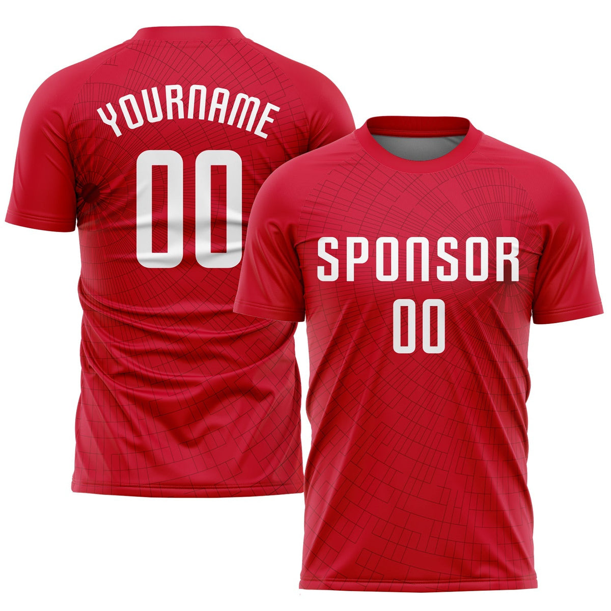 Custom Soccer Jersey - Red White Sublimation Uniform - Style Soccer0512